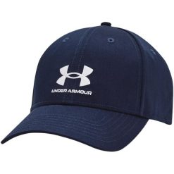 Męska Regulowana Czapka Z Daszkiem Z Logo Lockup. Niebieskie czapki męskie Under Armour, bez wzorów. Za 159.99 zł.