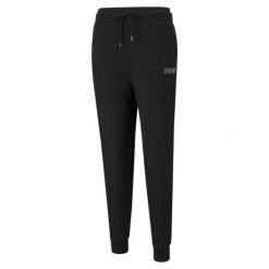 Spodnie damskie Puma Modern Basics High czarne. Czarne spodnie dresowe damskie Puma, bez wzorów, sportowe. Za 163.19 zł.