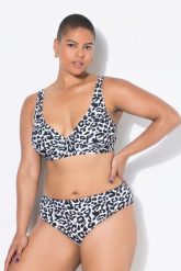 Damskie Figi od bikini wysoki stan wzór w panterkę. Białe bikini damskie Ulla Popken, bez wzorów, plus size. Za 91.99 zł.