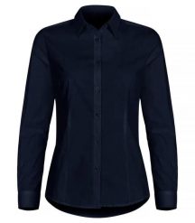 Clique Koszula Stretch z długim rękawem damska - regular fit. Niebieskie koszule damskie CLIQUE, l, bez wzorów, z bawełny, bez kołnierzyka, bez ramiączek. Za 202.48 zł.