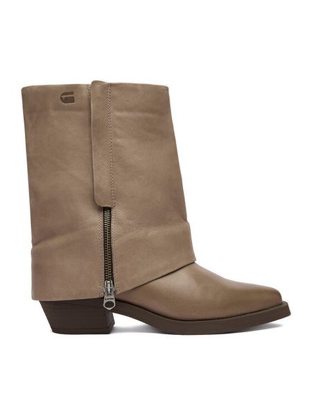 G-Star Raw Botki EO-YAGMUR-25FW30 Beżowy. Brązowe botki damskie G-Star Raw, ze skóry, retro, bez obcasa, na słupku, bez zapięcia. Za 349.99 zł.