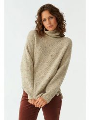 TATUUM Golf w kolorze beżowym rozmiar: XL. Brązowe golfy damskie Tatuum, xl, bez wzorów, ze splotem, bez ramiączek. Za 174.84 zł.