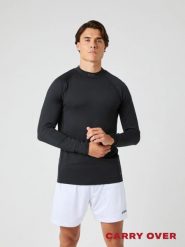 Bjorn_borg BORG MOCK NECK LS T-SHIRT z recyklingowanego poliestru – BLACK BEAUTY. Czarne koszulki męskie z długim rękawem Björn Borg, m. Za 319.50 zł.