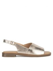 Lasocki Sandały EMIE RST-EMIE-09 Złoty. Żółte sandały damskie Lasocki, bez wzorów, ze skóry, bez obcasa, na płaskiej podeszwie. Za 149.99 zł.