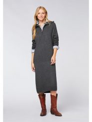 Polo Sylt Sukienka dzianinowa w kolorze antracytowym rozmiar: XL. Czarne sukienki damskie Polo Sylt, na co dzień, xl, bez wzorów, z dzianiny, bez kołnierzyka, bez ramiączek, midi, proste. Za 135.81 zł.