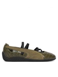Puma Baleriny Speedcat Ballet 407680 Khaki. Brązowe baleriny damskie Puma, bez wzorów, z lakierowanej skóry, bez obcasa. Za 399.99 zł.