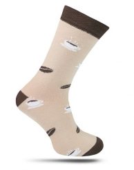 Skarpetki Casualowe, Beżowo-Brązowe, Kawa, Ziarno, Męskie -EM Men's Accessories. Brązowe skarpetki męskie Em men's accessories, bez wzorów, z bawełny. Za 29.99 zł.