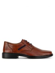 Rieker Półbuty B0803-24 Brązowy. Brązowe buty wizytowe męskie Rieker, ze skóry, bez zapięcia. Za 239.99 zł.