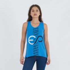 Top treningowy BUBLE z bawełny damski. Niebieskie topy damskie ELPLAYER, bez wzorów, z bawełny, bez ramiączek. Za 43.00 zł.