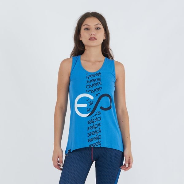 Top treningowy BUBLE z bawełny damski. Niebieskie topy damskie ELPLAYER, bez wzorów, z bawełny, bez ramiączek. Za 43.00 zł.