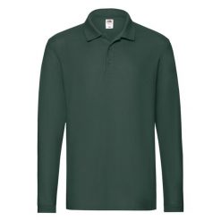 Męska Koszulka Polo Premium Z Długim Rękawem. Czerwone koszulki polo męskie Fruit of the Loom, m, bez wzorów, bez ramiączek. Za 86.99 zł.