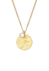 Elli Damski wisiorek Vintage Organic z kamieniem księżycowym w pozłacanym srebrze próby 925 Sterling Silver Naszyjniki 1 ct. Szare naszyjniki damskie Elli, na co dzień, pozłacane. Za 293.99 zł.