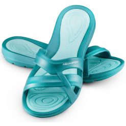 Klapki basenowe damskie PANAMA. Niebieskie klapki damskie Aqua-Speed, bez wzorów, bez obcasa. Za 63.90 zł.