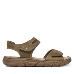 Sandały Josef Seibel. Brązowe sandały damskie Josef Seibel, bez wzorów, bez obcasa, na płaskiej podeszwie. Za 309.99 zł.