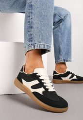 Czarne Sneakersy Tenisówki Ozdobione Wstawkami Ysalesa. Czarne trampki i tenisówki damskie Renee, bez wzorów. Za 74.99 zł.