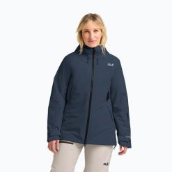 Kurtka narciarska damska Jack Wolfskin Flowline Pro 2L Ins. Niebieskie kurtki damskie Jack Wolfskin, l, bez wzorów, bez kaptura, narciarskie. Za 1,129.00 zł.