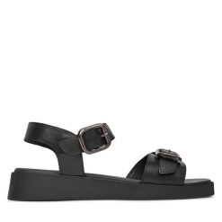Sandały Lasocki. Czarne sandały damskie Lasocki, bez wzorów, bez obcasa, na płaskiej podeszwie. Za 159.99 zł.