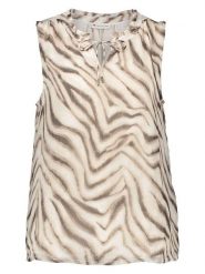 Street One Bluzka w kolorze beżowo-brązowym rozmiar: 38. Brązowe bluzki damskie Street One, bez wzorów, street, bez kołnierzyka, bez ramiączek. Za 86.99 zł.