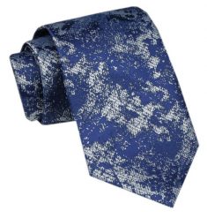 Modny Krawat Męski - Alties - Niebieski, Oryginalny Wzór. Niebieskie krawaty i muchy męskie Alties, bez wzorów, z tkaniny, eleganckie. Za 49.00 zł.