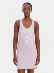 Guess Sukienka plażowa E3GP03 JA914 Fioletowy Regular Fit. Fioletowe sukienki damskie Guess, na plażę, xl, z aplikacjami, z bawełny, bez kołnierzyka, bez ramiączek. Za 179.99 zł.