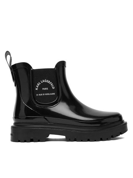 KARL LAGERFELD Kalosze KL47140 Czarny. Czarne kalosze damskie Karl Lagerfeld, bez wzorów, z syntetyku. Za 479.99 zł.