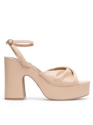 Nine West Sandały WFA2634-2 Beżowy. Brązowe sandały damskie Nine West, bez wzorów, z syntetyku, bez obcasa, na słupku. Za 124.99 zł.
