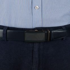 Pasek męski skórzany 3,5 cm klamra automatyczna Beltimore granatowy 03-542 : Kolory - granatowy, Rozmiar pasków - r.105-120 cm. Niebieskie paski męskie bez wzorów, ze skóry, wizytowe. Za 64.99 zł.