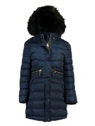 Geographical Norway Płaszcz zimowy "Charade" w kolorze granatowym rozmiar: L. Niebieskie płaszcze damskie Geographical Norway, na zimę, l, bez wzorów, z puchu. Za 255.34 zł.