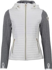 Peak Mountain Kurtka polarowa "Andomo" w kolorze biało-szarym rozmiar: L. Białe kurtki damskie Peak Mountain, l, bez wzorów, z polaru, bez kaptura. Za 260.99 zł.