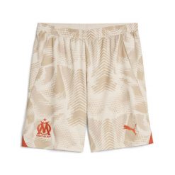 Spodenki bramkarskie OM 2024/25. Białe szorty męskie Puma, bez kołnierzyka. Za 237.50 zł.