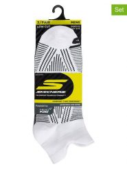 Skechers Skarpety (3 pary) w kolorze biało-czarno-szarym rozmiar: 43-46. Białe skarpetki męskie Skechers, bez wzorów, ze splotem. Za 17.49 zł.