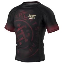 Koszulka Męska Rashguard MMA na Siłownię EXTREME HOBBY BADGE. Czarne bielizna termoaktywna męska EXTREME HOBBY, m, bez wzorów, z bawełny. Za 199.00 zł.