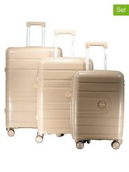 Geographical Norway 3-częściowy zestaw "Savage" w kolorze beżowym rozmiar: onesize. Brązowe walizki Geographical Norway, bez wzorów, z materiału. Za 391.99 zł.