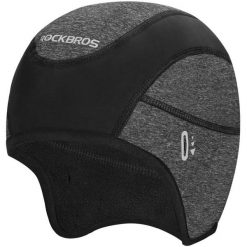 Czapka rowerowa zimowa dla dorosłych Rockbros YPP032 z otworami na okulary. Czarne czapki męskie ROCKBROS, na zimę, bez wzorów, z elastanu. Za 49.90 zł.