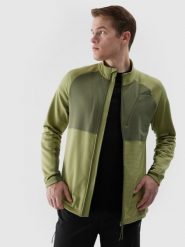 4F Bluza do biegania w terenie rozpinana bez kaptura męska - oliwkowa M. Brązowe bluzy bez kaptura męskie 4f, m, z dzianiny. W wyprzedaży za 99.99 zł.