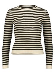 Pieces Sweter "Crista" w kolorze kremowo-czarnym rozmiar: XL. Brązowe swetry klasyczne damskie Pieces, xl, ze splotem, bez kołnierzyka. Za 41.79 zł.