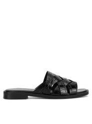 Sergio Bardi Klapki RST-D1079-01SB Czarny. Czarne klapki damskie Sergio Bardi, bez wzorów, z lakierowanej skóry, bez obcasa. Za 179.99 zł.