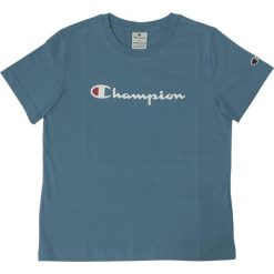 Koszulka treningowa damska Champion SS Tee. Niebieskie t-shirty damskie CHAMPION, l, bez wzorów, bez kołnierzyka. Za 95.00 zł.