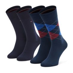 Skarpety długie Tommy Hilfiger. Niebieskie skarpetki męskie Tommy Hilfiger, bez wzorów. Za 59.99 zł.