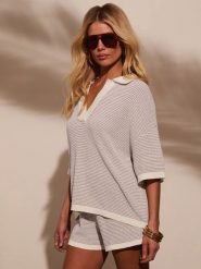 Milan Kiss Sweter w kolorze kremowo-szarobrązowym rozmiar: M. Brązowe swetry klasyczne damskie Milan Kiss, m, bez kołnierzyka. Za 184.95 zł.