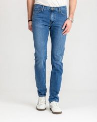 Męskie Spodnie Jeanoswe Lee Daren Zip Fly Dark Freeport L707PXGQ 112140688, W33 L30. Niebieskie spodnie sportowe męskie Lee, z bawełny. Za 249.99 zł.