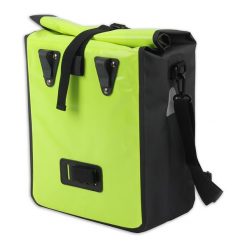 Torba rowerowa pojedyncza, 21 litrów, żółta. Czarne torby męskie na ramię Lynx, bez wzorów, z materiału, na ramię. Za 167.95 zł.