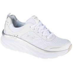 Buty sportowe Sneakersy damskie, Skechers D'Lux Walker. Białe buty sportowe na co dzień damskie Skechers, bez wzorów, trekkingowe. Za 369.99 zł.