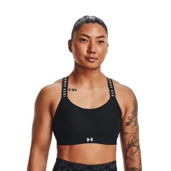Stanik fitness cardio Under Armour Infinity High. Czarne biustonosze sportowe damskie Under Armour, bez wzorów. Za 139.99 zł.