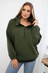 Bluza z kapturem khaki. Brązowe bluzy z kapturem damskie KESI, l, z bawełny. Za 218.51 zł.