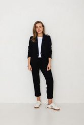 SPODNIE NANCY CZARNE XS - Flawless. Czarne spodnie materiałowe damskie Flawless, s, z gumy, na golfa. Za 350.00 zł.