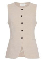 MOSS COPENHAGEN Kamizelka "Mirabelle Michelle" w kolorze beżowym rozmiar: M/L. Brązowe kamizelki damskie MOSS COPENHAGEN, l. Za 195.99 zł.