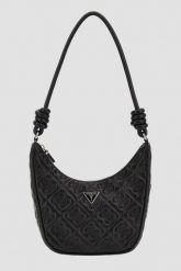 GUESS Czarna torebka damska Adelasia. Czarne torebki klasyczne damskie Guess, z aplikacjami, ze skóry ekologicznej, duże, bez dodatków. W wyprzedaży za 459.99 zł.
