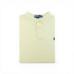 Second life - Męska żółta koszulka polo z krótkim rękawem - Stan dobry. Żółte koszulki polo męskie Ralph Lauren, m, bez wzorów, bez ramiączek. Za 106.46 zł.