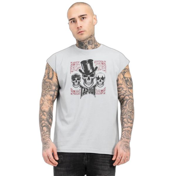 T-shirt regularny Tapout Skull Tank. Czarne t-shirty męskie TAPOUT, m, bez wzorów, z bawełny, bez kołnierzyka. Za 135.00 zł.